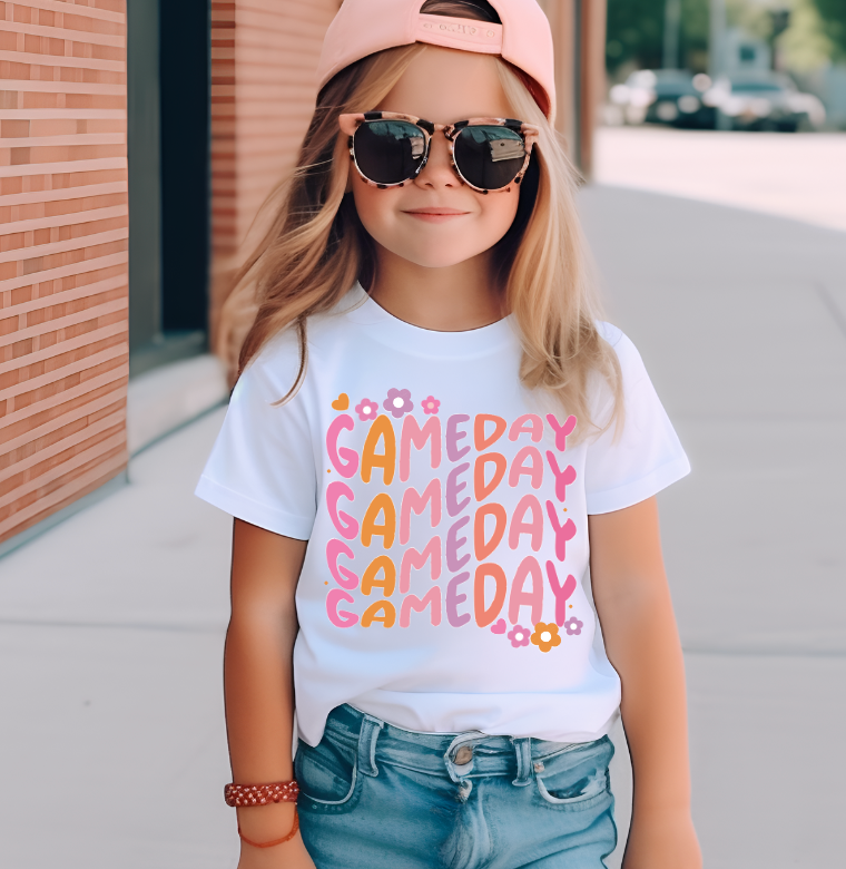 Game Day Flower Power Kids / Youth T-Shirt - PRE ORDER