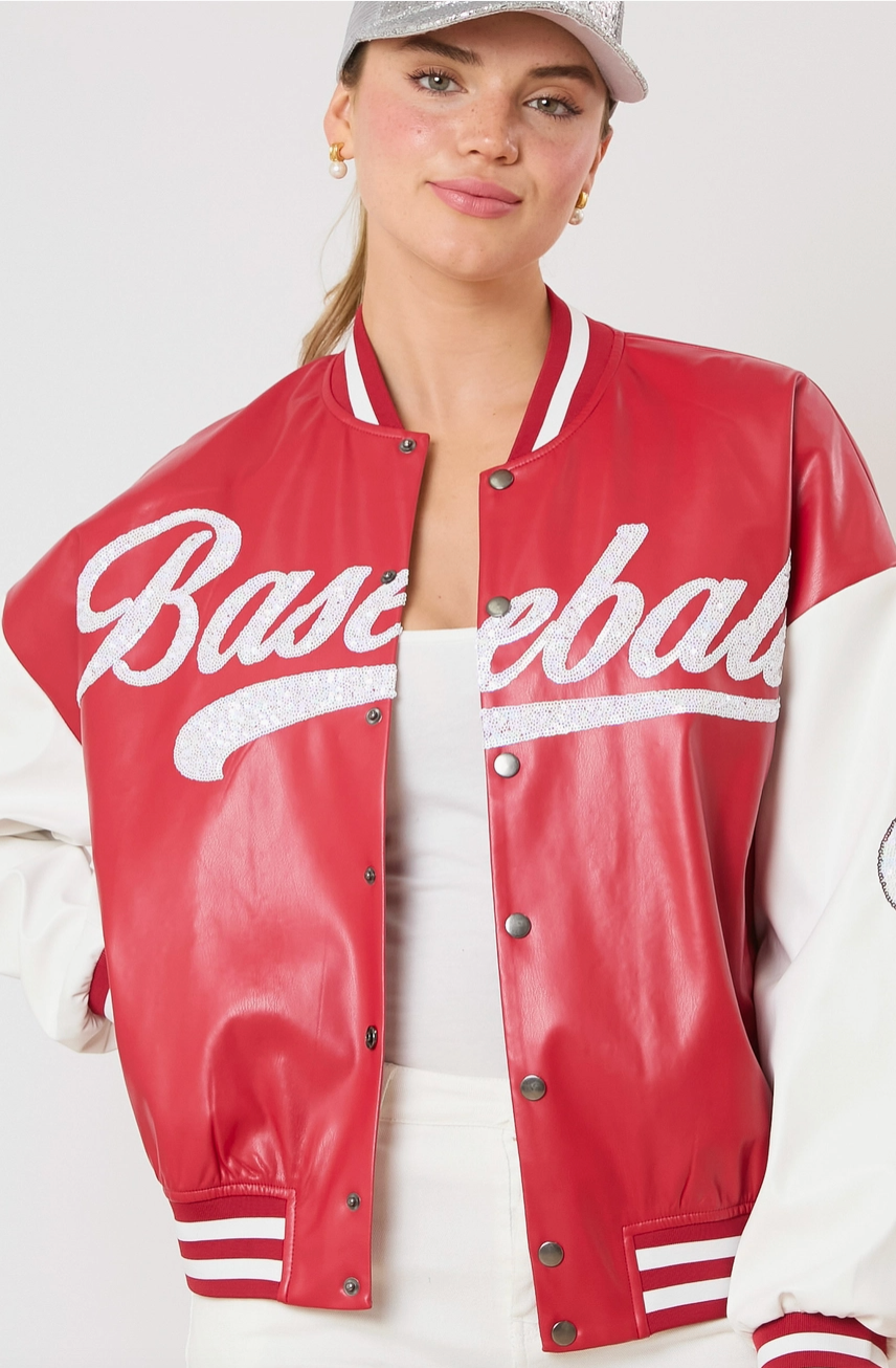 'Baseball' Sequins Baseball Jacket