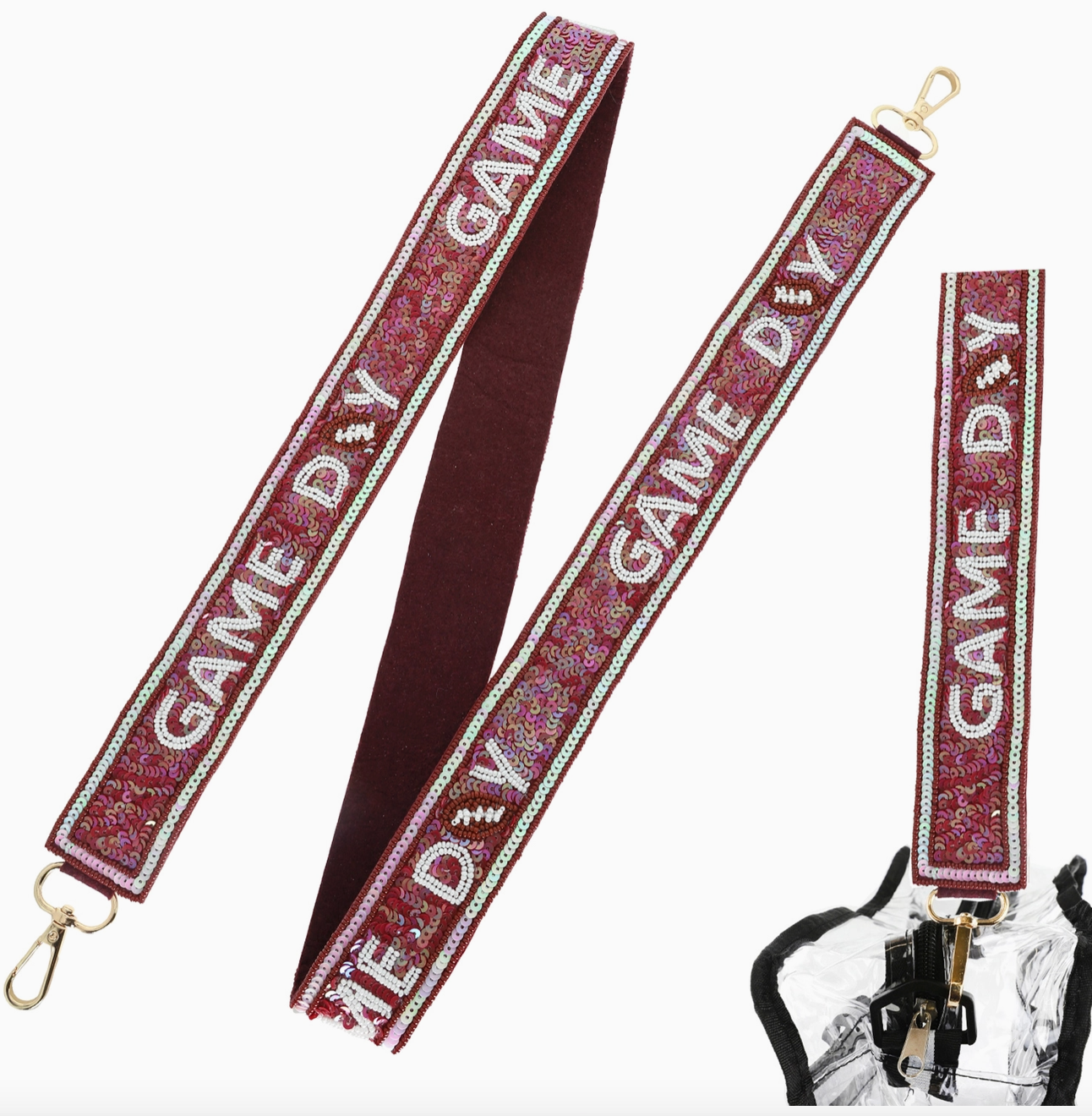 Game Day Seed Beaded Sequin Shoulder Bag Strap