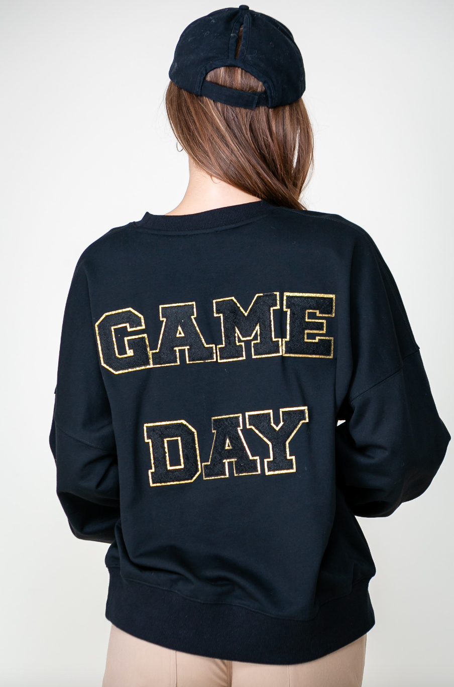 Game day Football Crewneck Sweater - Black