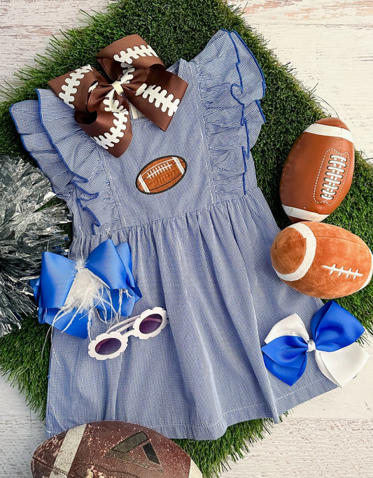 Royal Blue Classic Gingham Football Dress