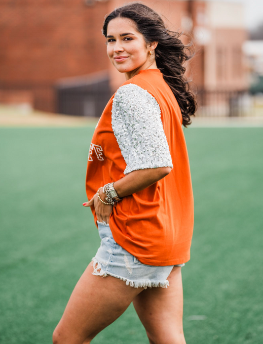 Classy Until Kickoff Top - Burnt Orange