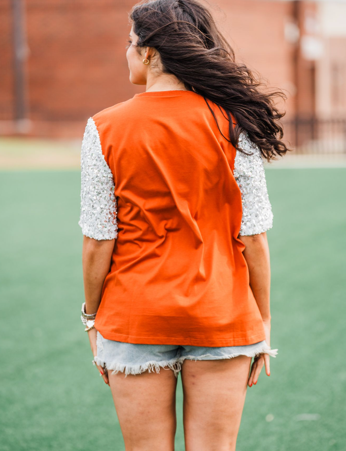 Classy Until Kickoff Top - Burnt Orange