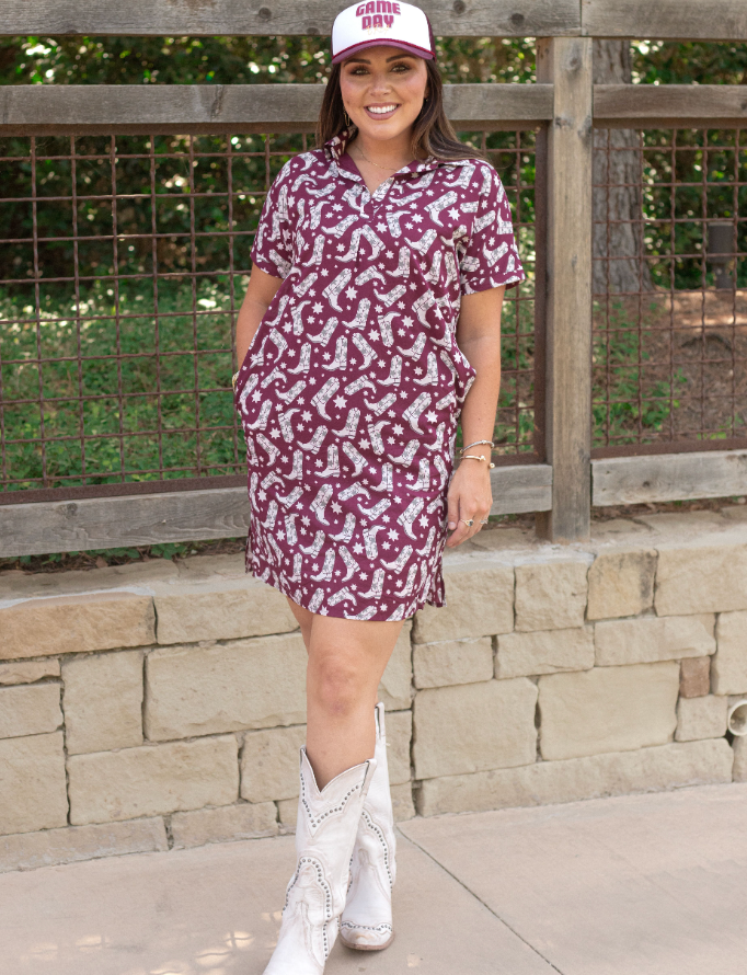 Tailgate Dress - Maroon