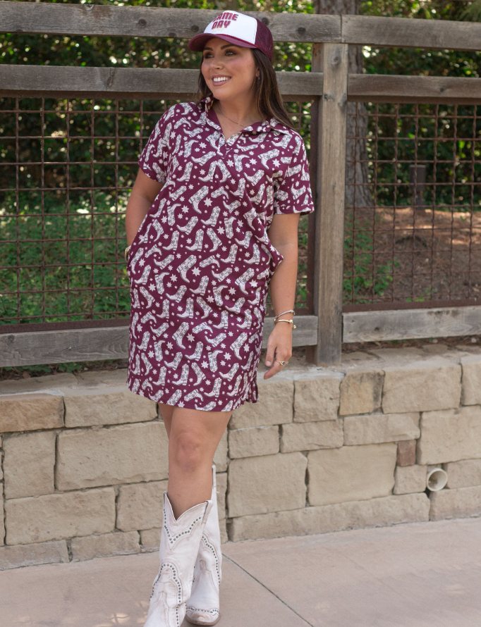 Tailgate Dress - Maroon