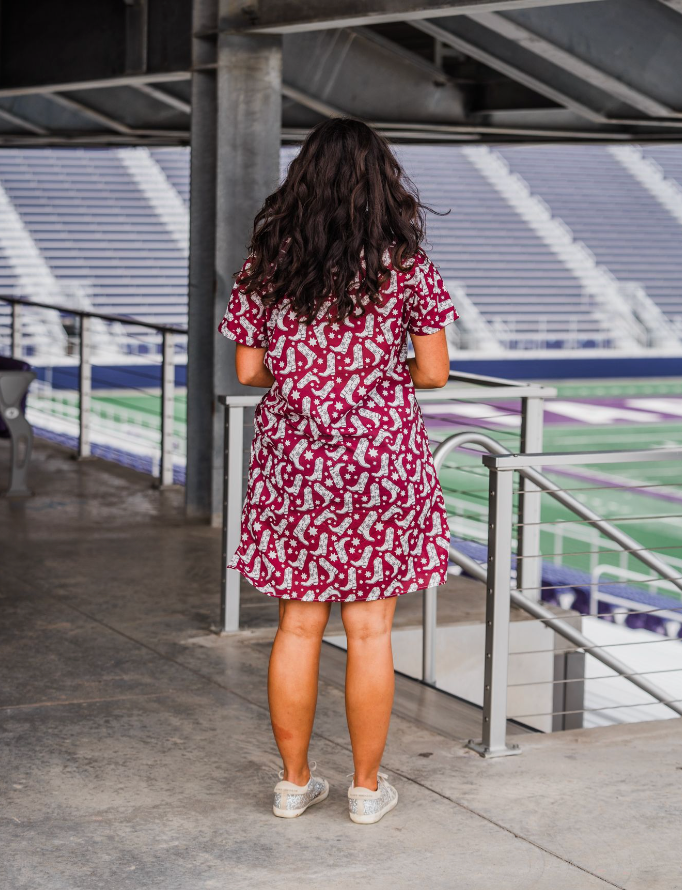 Tailgate Dress - Maroon