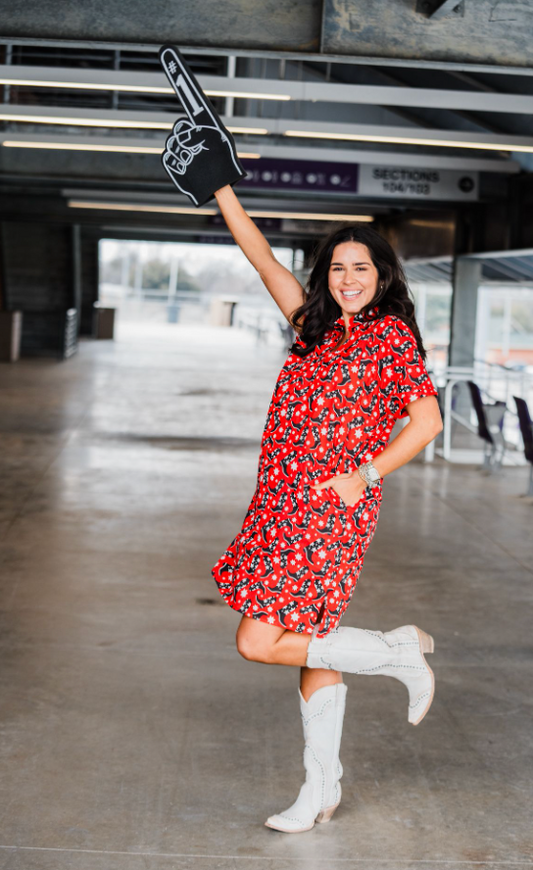 Tailgate Dress - Red and Black