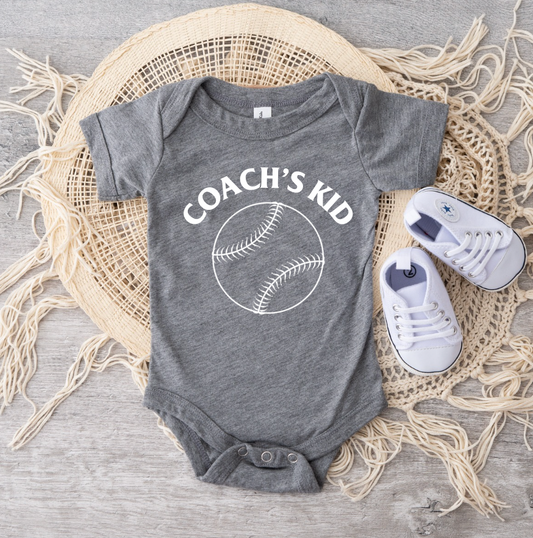 Coach's Kid Baseball Onesie and Toddler Tee