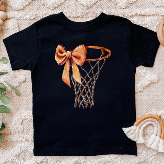 Basketball Hoop with Bow Youth Tee