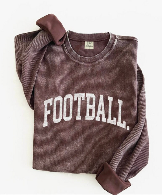 Football Thermal Vintage Pullover - Plum