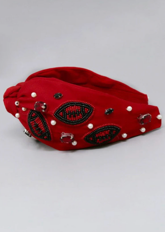 Free Catch Football Headband - Red and Black