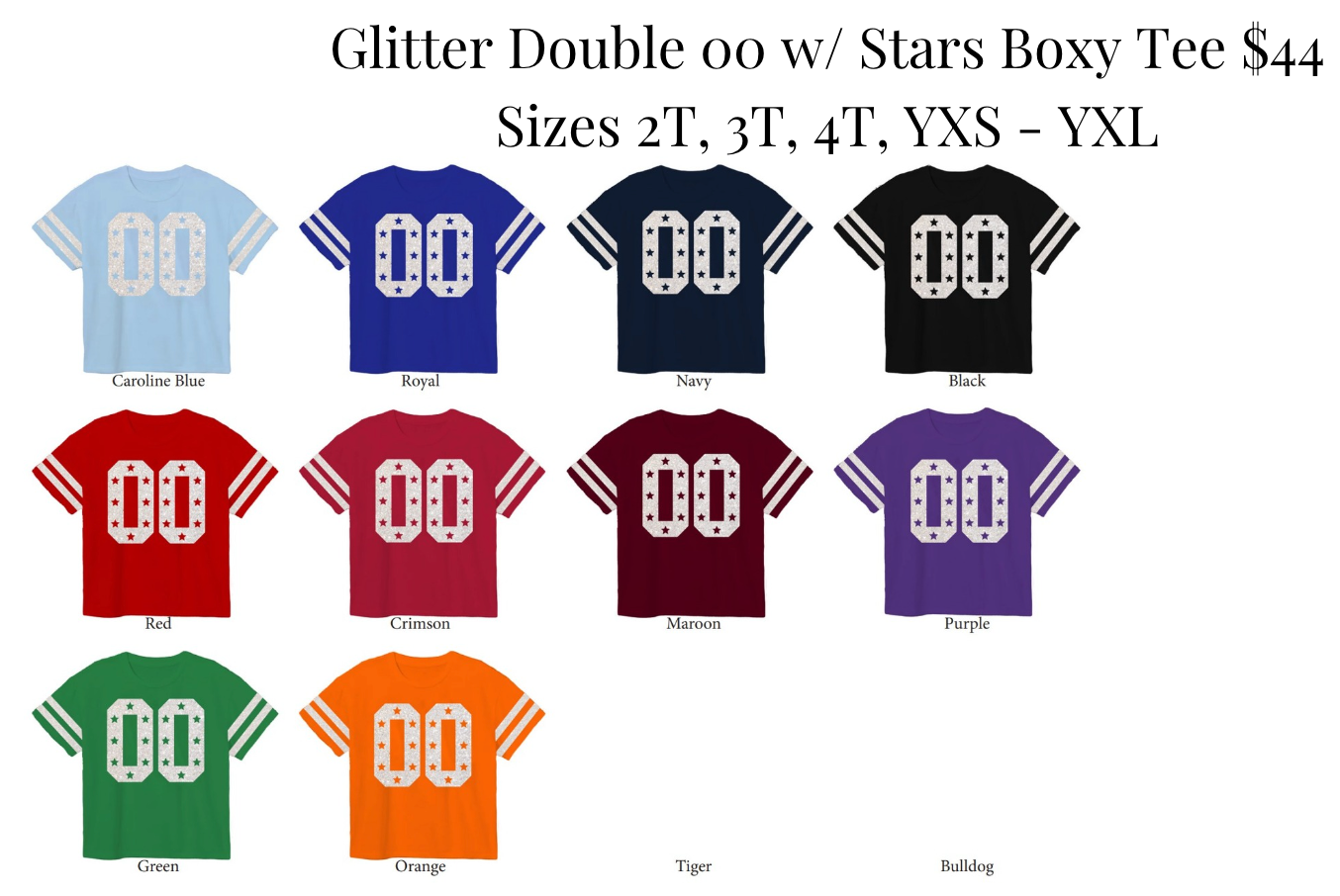 Glitter Double 00 w/ Stars Boxy Tee