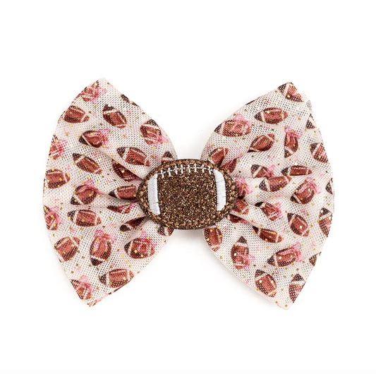 Football Cutie Tulle Bow Clip