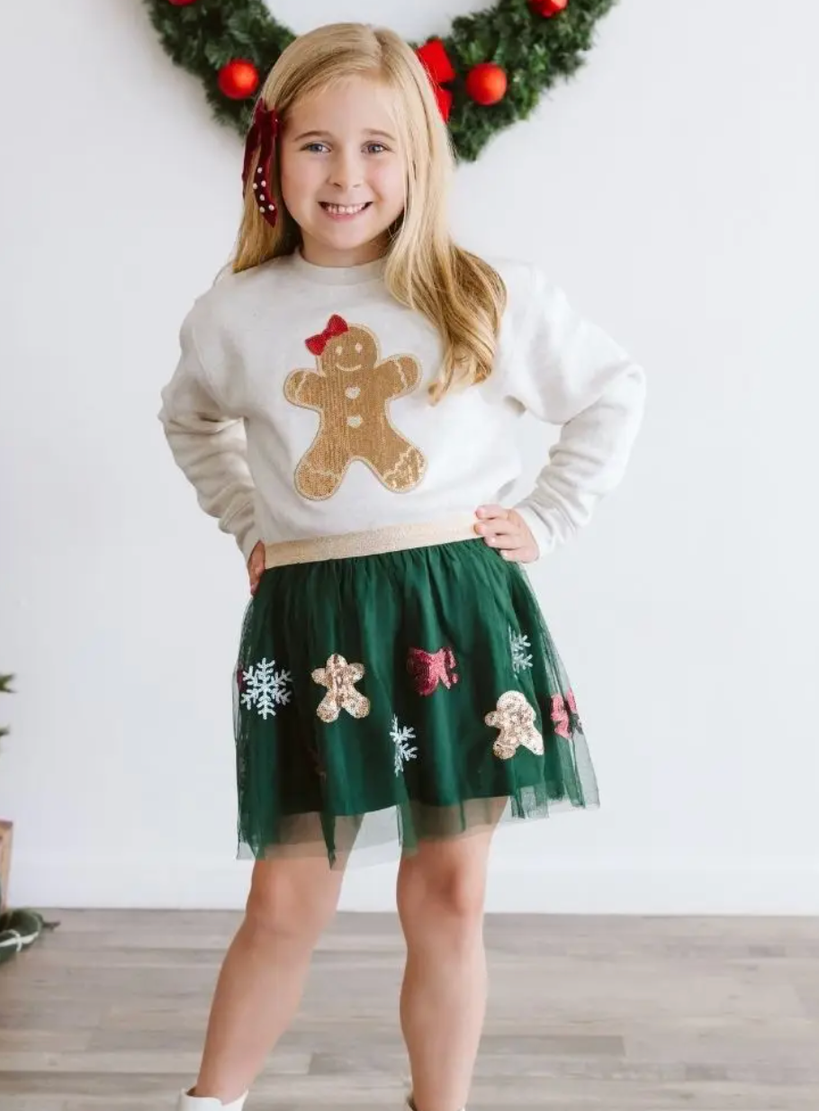 Gingerbread Joy Sequin Christmas Tutu