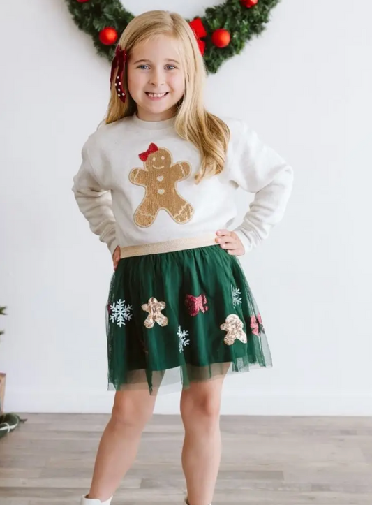 Gingerbread Joy Sequin Christmas Tutu