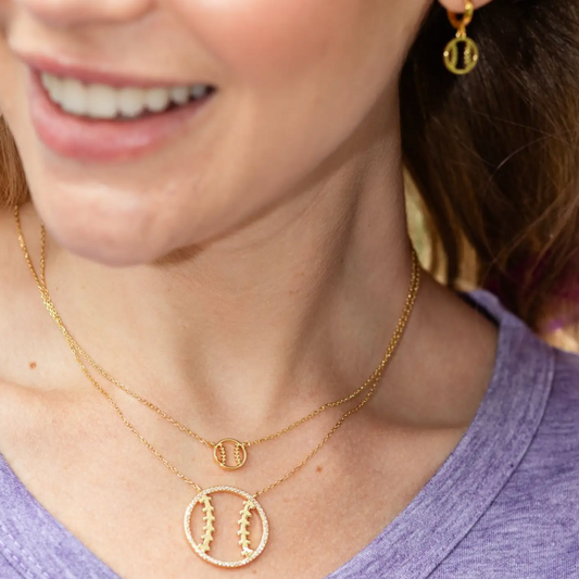 Glitzy Baseball | Softball Necklace