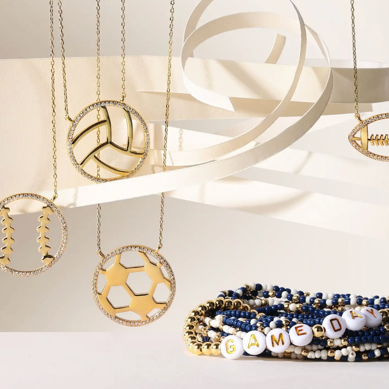 Glitzy Volleyball Necklace