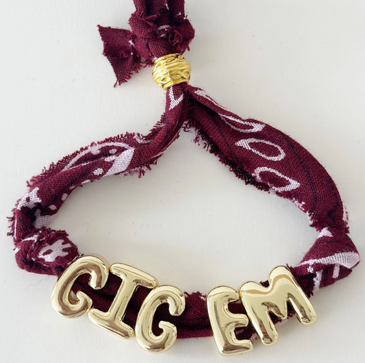 Gig Em Bandana Gameday Bracelet