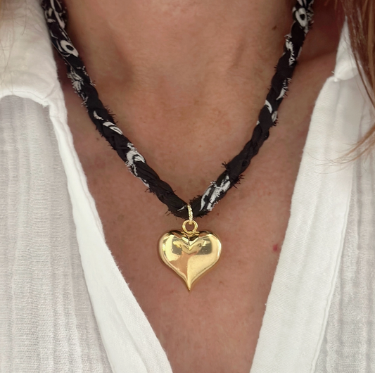 Black Gameday Love Bandana Necklace