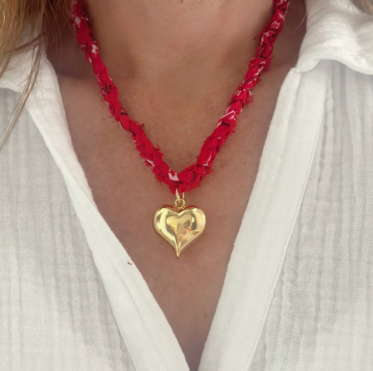 Red Gameday Love Bandana Necklace