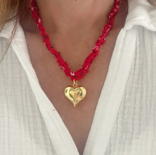 Red Gameday Love Bandana Necklace