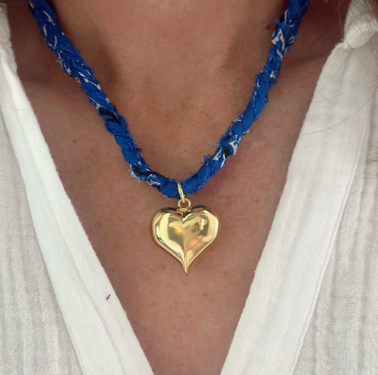 Blue Gameday Love Bandana Necklace