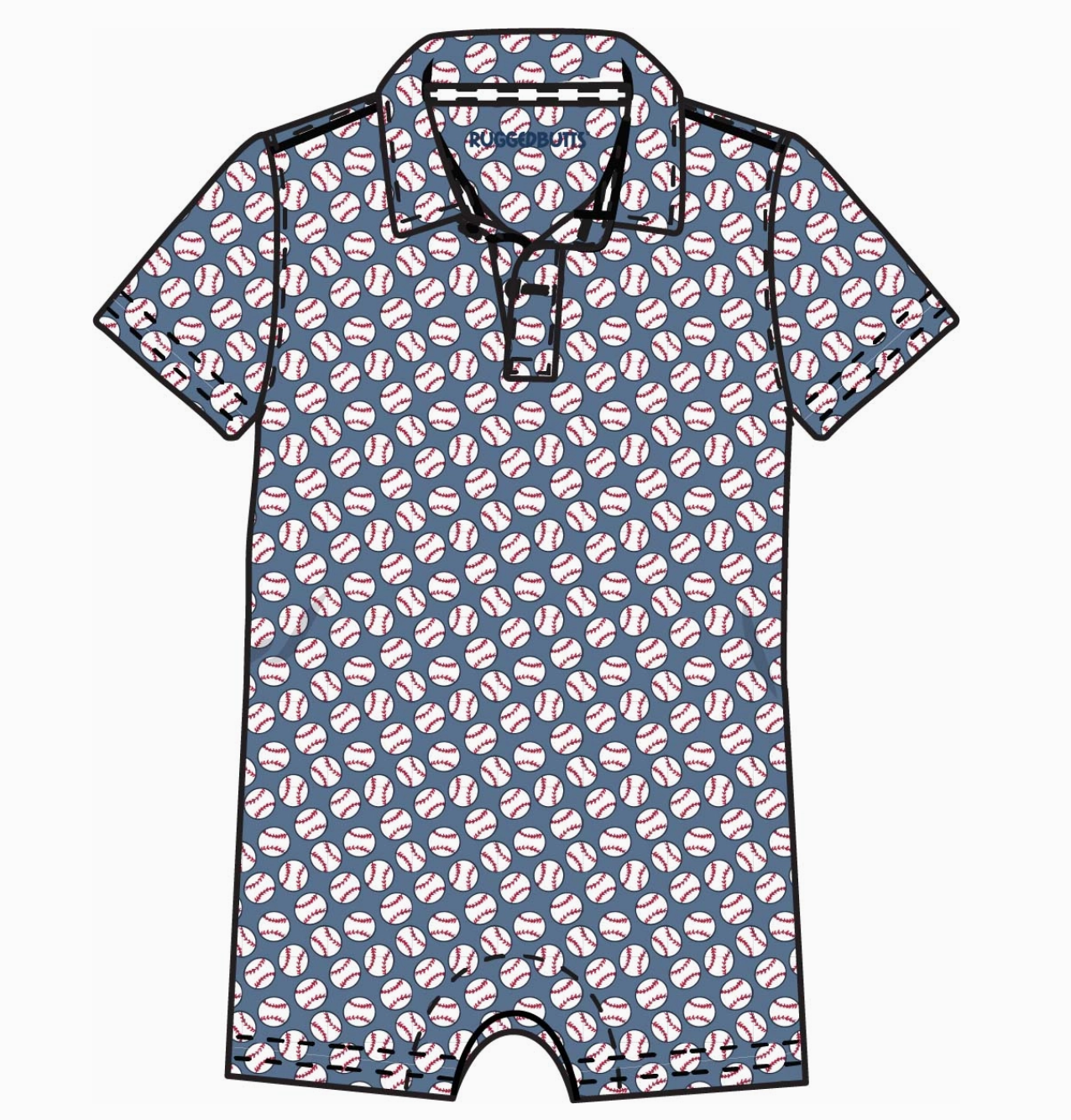 Baby Boys Home Run Performance Polo Romper- PRE ORDER