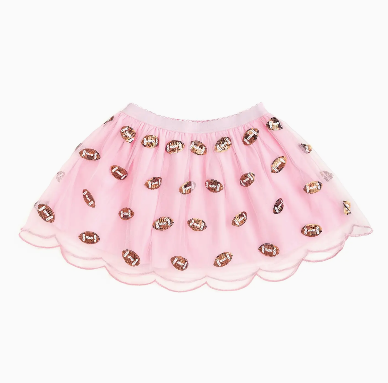 Mini Sequin Footballs Tutu Skirt