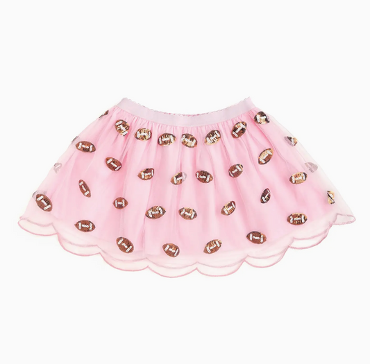 Mini Sequin Footballs Tutu Skirt