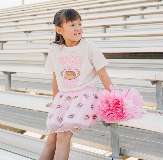 Mini Sequin Footballs Tutu Skirt