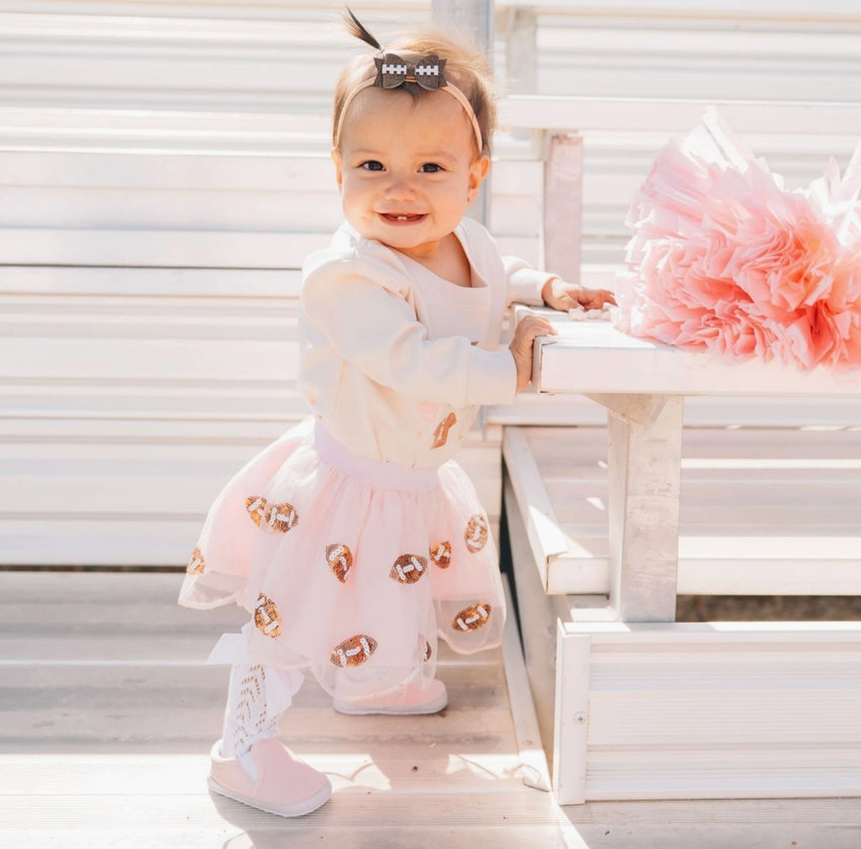 Mini Sequin Footballs Tutu Skirt