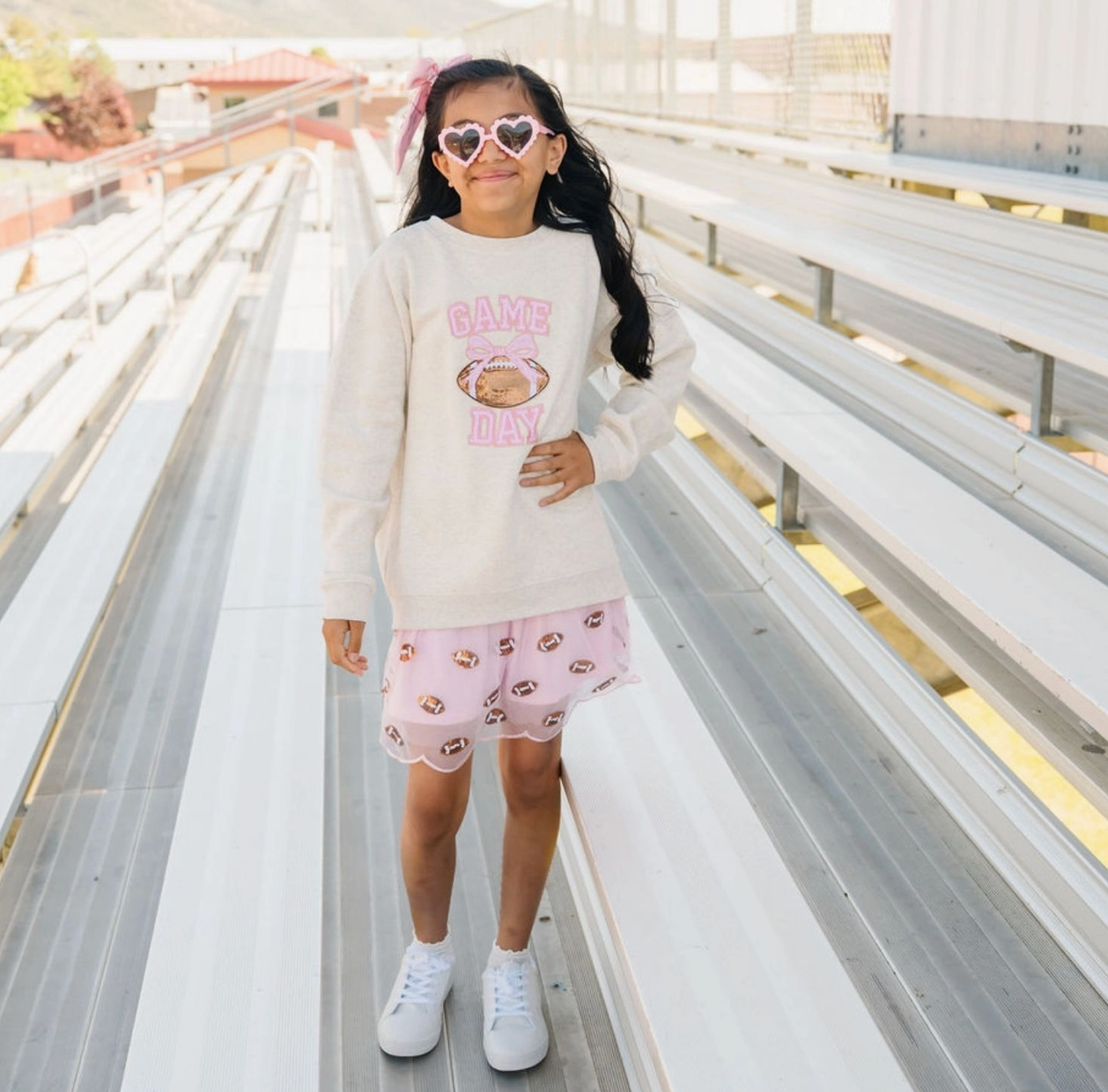 Mini Sequin Footballs Tutu Skirt