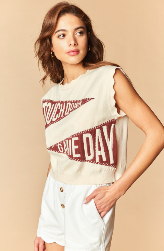 Vintage Touchdown Game Day Knit Top