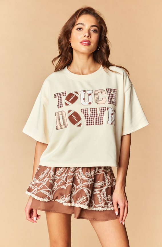 Touchdown Patch Graphic Cropped Tee