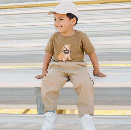 Bulldog Football Patch Short Sleeve T-Shirt