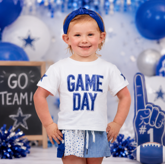 Game Day Shimmer Applique  Boxy Top