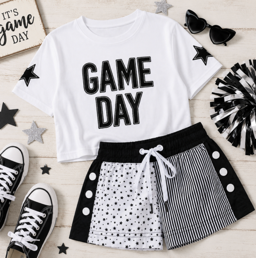 Stars and Stripes Game Day Color Block Short