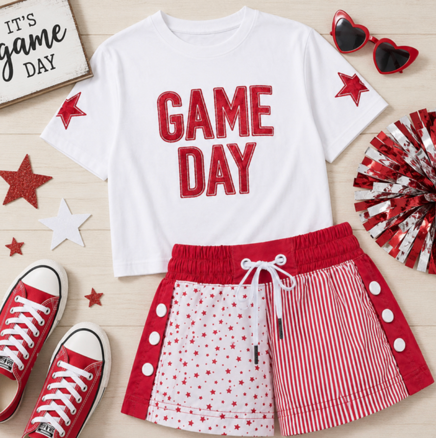 Stars and Stripes Game Day Color Block Short