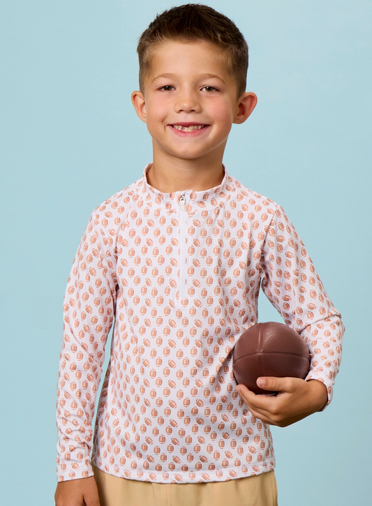 Boys Football Frenzy Performance Long Sleeve Quarter Zip