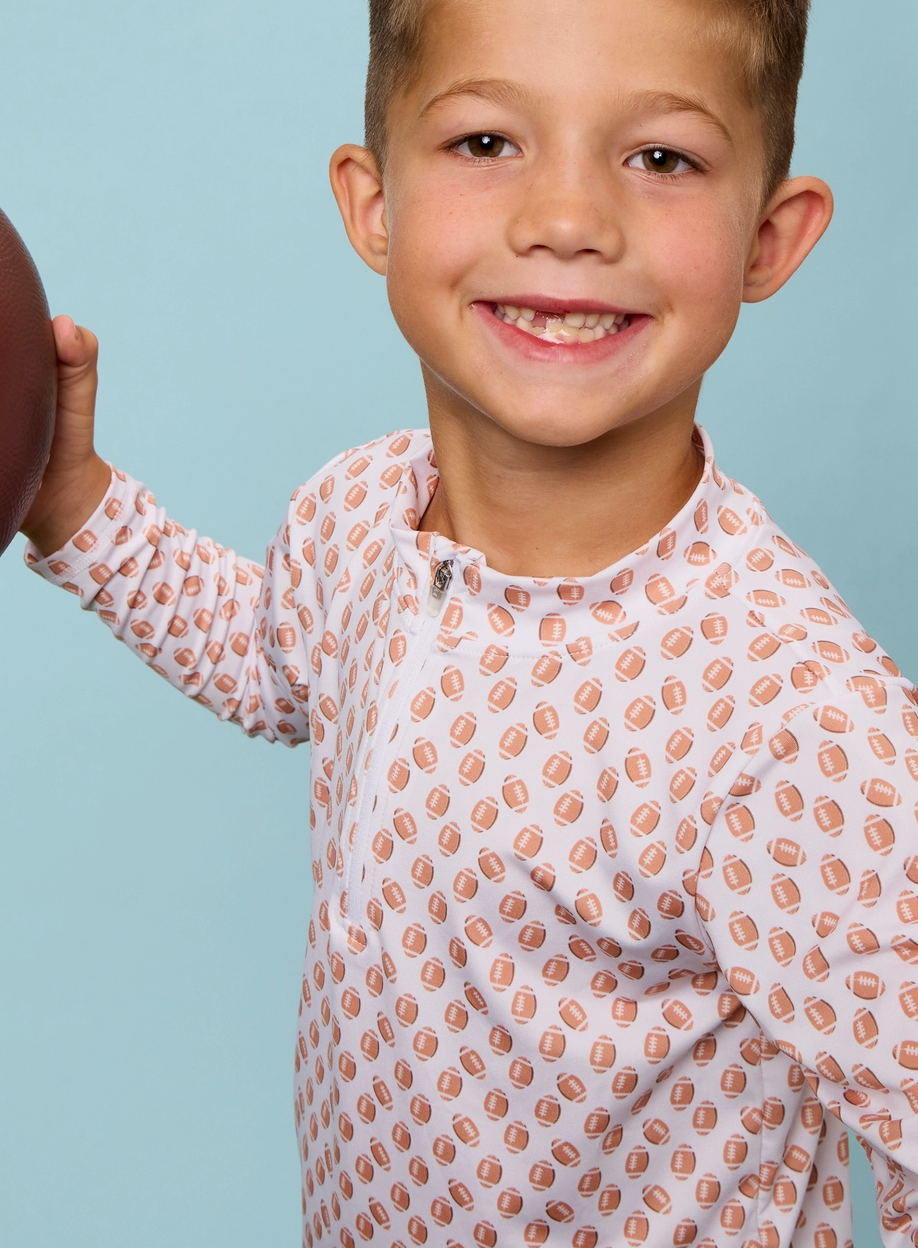 Boys Football Frenzy Performance Long Sleeve Quarter Zip