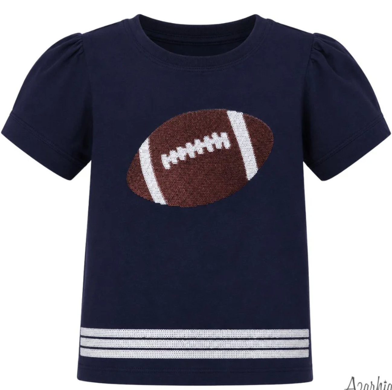 Sequin Football Holly Top - Navy