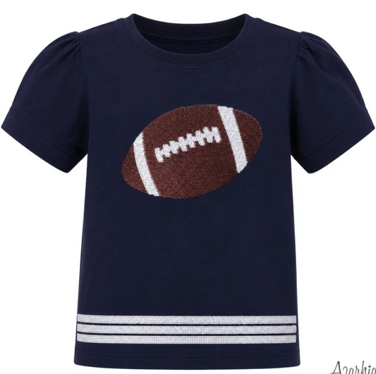 Sequin Football Holly Top - Navy