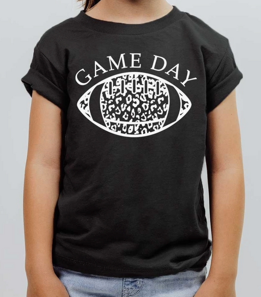 Leopard Game Day Football Kids T-Shirt