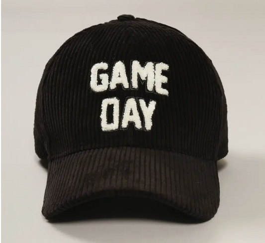 Corduroy Game Day Sherpa-Lettered Hat