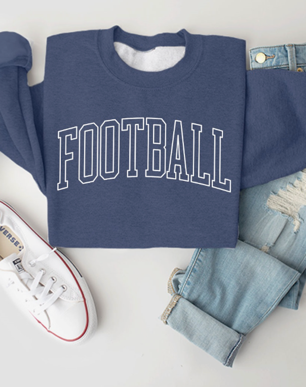 Retro Football Graphic Fleece Sweatshirt