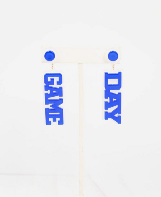 Game Day Drop Earring BLUE WHITE